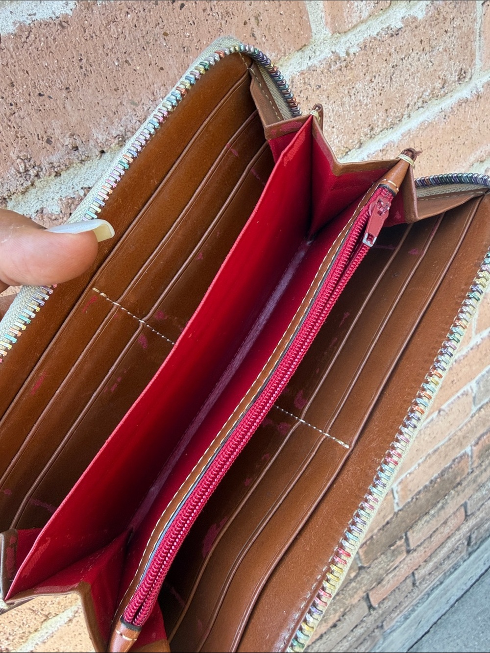 Dooney & Bourke Red Tartan Plaid Flap Wallet - Picture 3 of 5